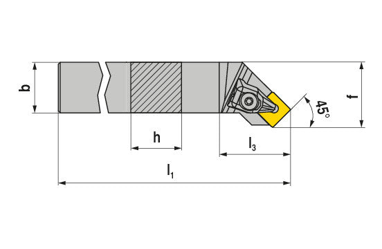 Ceratizit DSSNL 20-4D-N MaxiLock-D 45° Toolholder With Top Clamping 7850702089 (0751920)