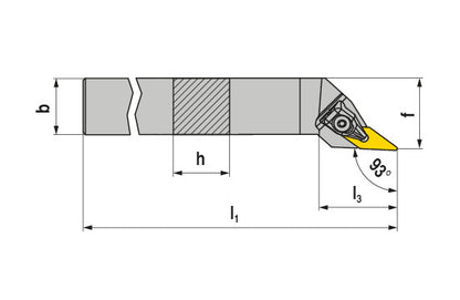 Ceratizit DVJNL 12-3BA-N CoreLine 93° Toolholder With Top Clamping 7851301276 (0760043)