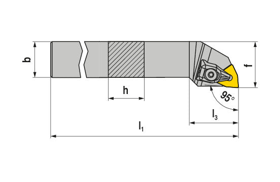 Ceratizit DWLNL 20-4DA-N MaxiLock-D 95° Toolholder With Top Clamping 7851502092 (0752051)