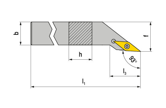Ceratizit SVJCL 16-3D MaxiLock-S 93° Toolholder With Screw Clamping 7857101643 (0751788)