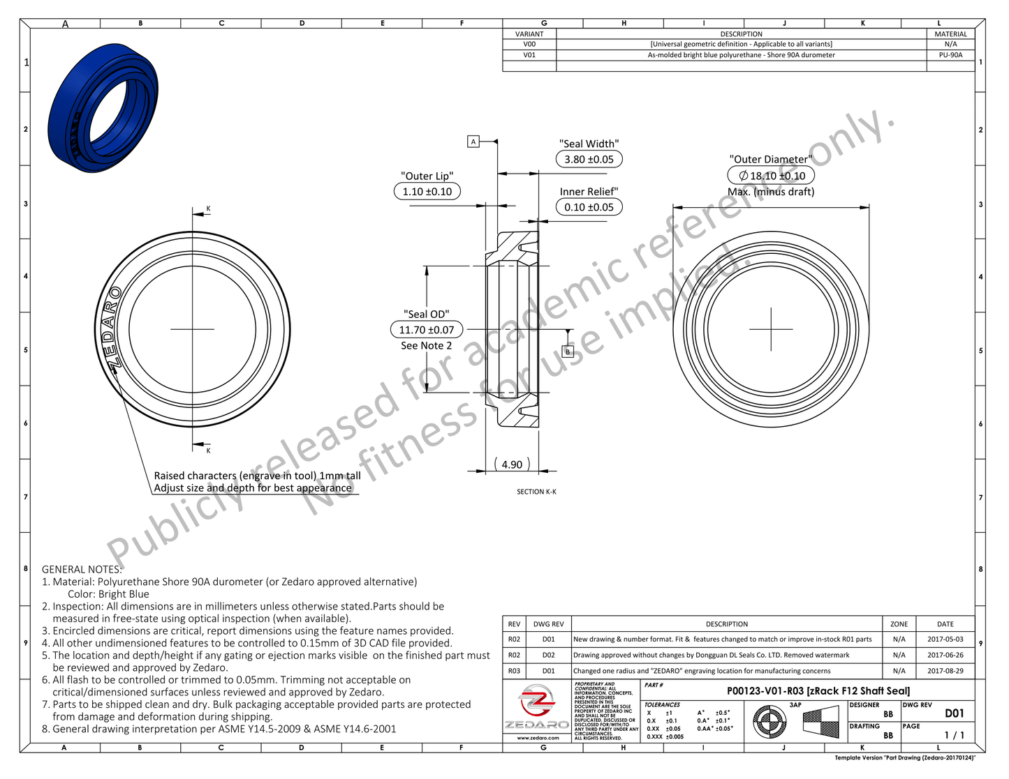 P00123-V01-R02 [zRack F12 Shaft Seal] (0656768)