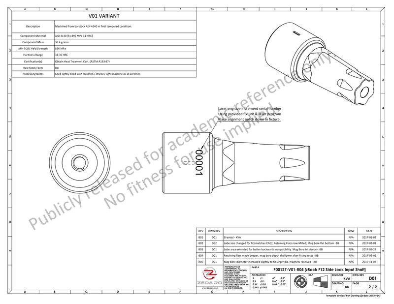 P00127-V01-R04 [zRack F12 Side Lock Input Shaft] (0199106)