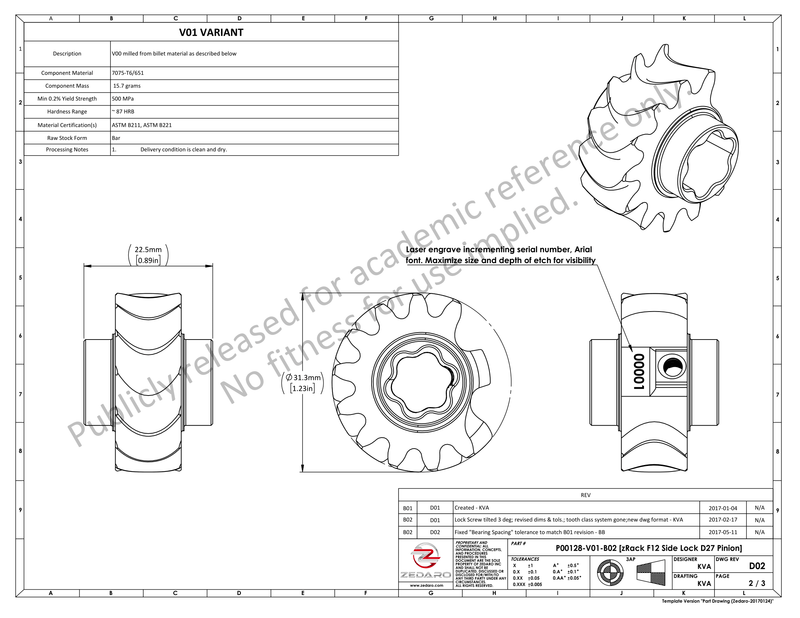 P00128-V02-B02 [zRack F12 Side Lock D27 Pinion] (0199095)