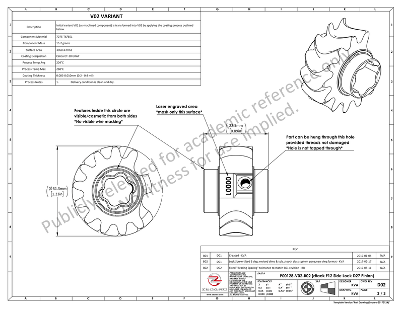 P00128-V02-B02 [zRack F12 Side Lock D27 Pinion] (0199095)