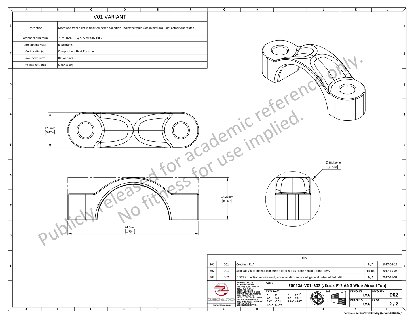 P00136-V01-B02 [zRack F12 AN3 Wide Mount Top] (0288127)