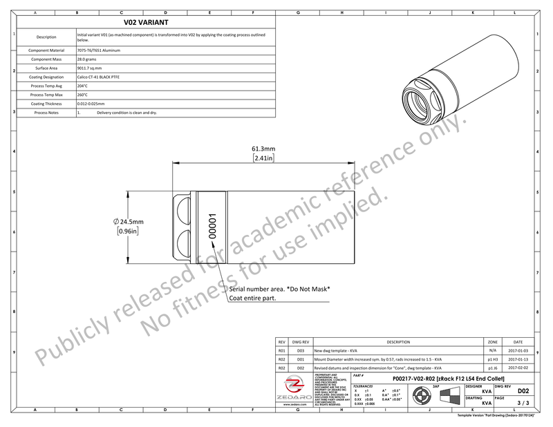 P00217-V02-R02 [zRack F12 L54 End Collet] (0173521)