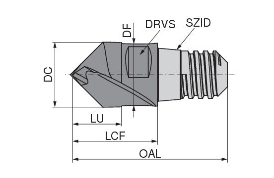 Ceratizit MUC.NC-A90°.KLG6.8,00.R. TI1050 CoreLine Spot Drills MultiChange 10709080 (0727007)