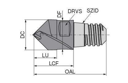 Ceratizit MUC.NC-A90°.KLG6.8,00.R. TI1050 CoreLine Spot Drills MultiChange 10709080 (0727007)