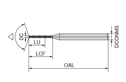 CERATIZIT WTX-MINI.1,48.R.5D.~HA TIAIN SOLID CARBIDE TWIST DRILL W1190014840 (0668636)