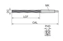 Ceratizit N.22,70.R.DIN343.MK2 VAP Core Drills (spiral countersinks) 10228227 (0726687)