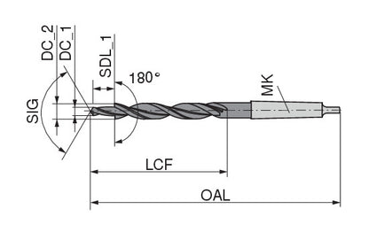 Ceratizit N-SB.15,50.R.180°.DIN8377 VAP CoreLine Subland Twist Drills (DIN 8377) 10405140 (0726796)