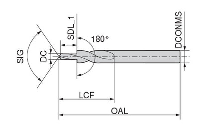 Ceratizit N-SB.3,40.R.180°.DIN8376 CoreLine Stepped drills, Factory Standard (DIN 1897) 10340030 (0726757)