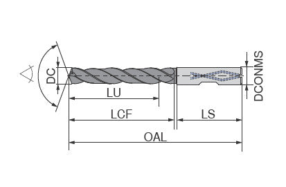 Ceratizit WPC-VA.5.70.R.3D.IK.DIN6535.HB TIALN High Performance Drill, 6537 11624057 (0666593)