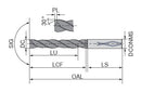 Ceratizit WTX-180°.10,7.R.5D.IK.HA TI800 High Performance Drill, DIN 6537 10721107 (0663748)