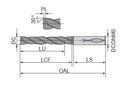 Ceratizit WTX-180°.4,8.R.5D.IK.HA TI800 High Performance Drill, DIN 6537 10721048 (0665665)