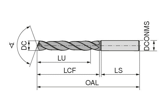 Ceratizit WTX-VA.12,00.R.3D.HA TI700 CoreLine High-performance drill, DIN 6537 10731120 (0666216)