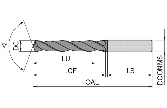 Ceratizit WPC-VA.3,40.R.3D.DIN6535.HA TIALN High Performance Drill, 6537 11620034 (0662530)
