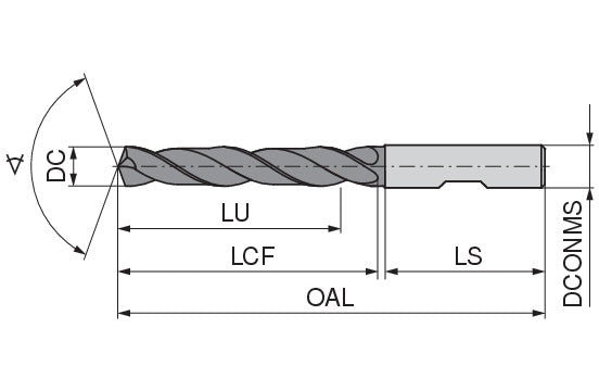 Ceratizit WPC-UNI.5,10.R.3D.DIN6535.HB TIALN High Performance Drill, 6537 11601051 (0662514)