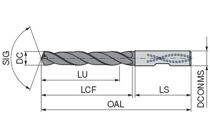 Ceratizit 1B0012-06600.m7.3XD.140.R02.HB.C95 CoreLine High Performance Drill, DIN 6537 WPC UNI 1170106600 (0721211)