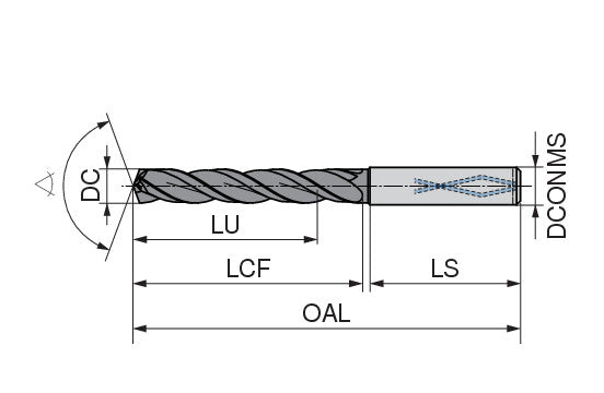 Ceratizit WTX-FEED-UNI.5,8.R.5D.IK.HA DPX74S High Feed Drill, Factory Standard 1078905800 (0664972)