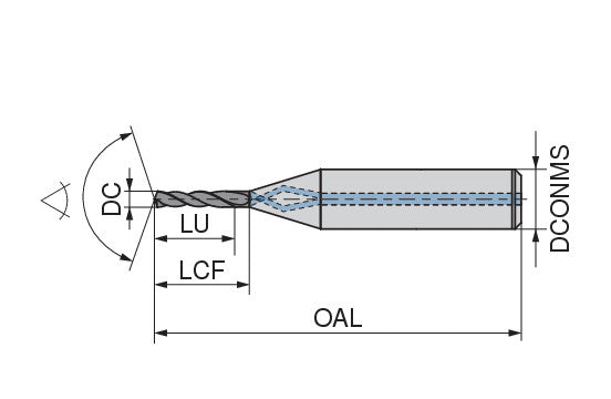 CERATIZIT WTX-MINI.2,5.R.12D.IK.~HA TI700 SOLID CARBIDE TWIST DRILL 1077902500 (0644202)