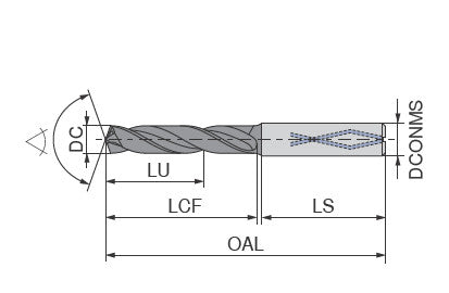 Ceratizit 1B0001-10400.m7.3XD.140.R02.HA.B030 WTX High-performance drill, DIN 6537 ISO-S 10786104 (0665250)