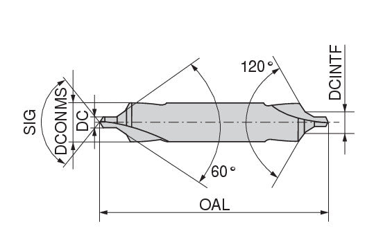 Ceratizit N-ZB.2,50.R.DIN333-B Centre drills, 333, Form 10480250 (0726870)