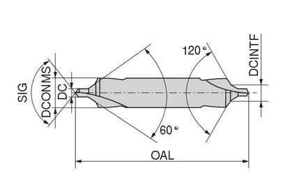 Ceratizit N-ZB.1,60.R.DIN333-B CoreLine Centre Drills (DIN 333), Form 10480160 (0726868)