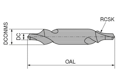 Ceratizit N-ZB.4,00.R.DIN333-R CoreLine Centre Drills (DIN 333), Form 10455400 (0726847)
