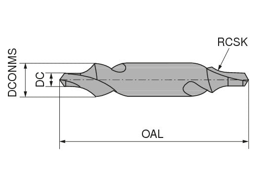Ceratizit N-ZB.0,80.R.DIN333-R CoreLine Centre Drills (DIN 333), Form 10455080 (0726840)