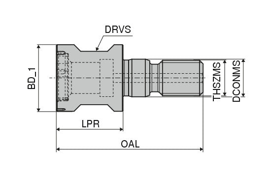 Ceratizit EL25-A-G25-A MultiLock Screw-in adapter, Type 8405202500 (0722378)