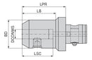 Ceratizit ADAPTOR SLEEVE ABS63-HWD25 Cylindrical Shank Adapter (Weldon) With Connection 8422102596 (0658635)