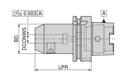 Ceratizit DIN69893A+C-AD50.WE.10.65.F Sidelock Holder (Weldon) 81731510 (0658610)