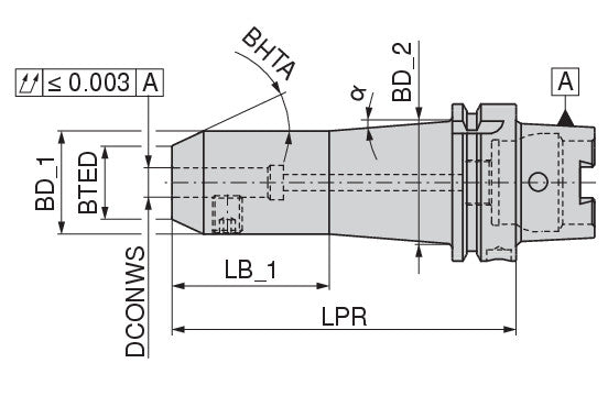 Ceratizit DIN69893A+C.AD100.WE.20.160.V Sidelock Holder (Weldon) 81732120 (0658545)