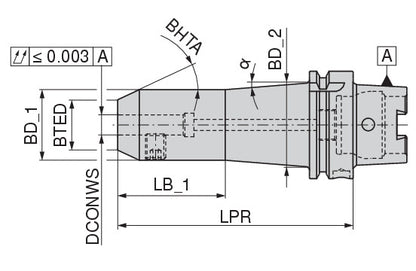 Ceratizit DIN69893A+C.AD100.WE.10.160.V Sidelock Holder (Weldon) 81732110 (0658542)
