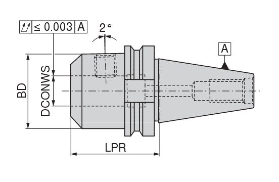 Ceratizit ISO7388-2.AD/B40.WN.06.50.F CoreLine Cylindrical Shank Adapter Whistle Notch 82507106 (0717198)