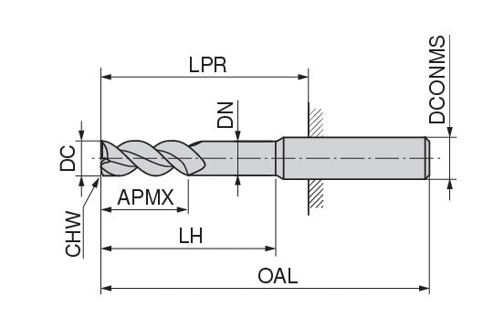 Ceratizit 3A0008-09500.0210.R02.A00100.HA.B270 AluLine End Mill W 5361909600 (0718581)