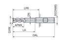 Ceratizit 3A0008-11500.0250.R02.A00100.HB.B270 AluLine End Milling Cutter 5362011600 (0718600)