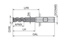 Ceratizit 3A0008-12000.0310.R02.A00100.HB.B580 AluLine End Milling Cutter 5363212300 (0718554)
