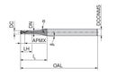 CERATIZIT N.SA.0,2.30°.Z2.HA.K1,0/38 DPA72S SOLID CARBIDE MICRO END MILLING CUTTER 5280202300 (0656306)