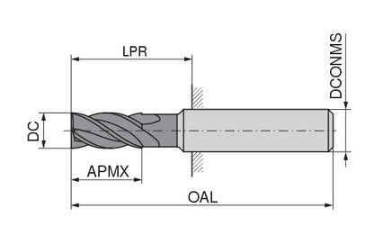 Ceratizit 3DX645-01250.02500.R05.Z00000.HA.B270 End Milling Cutter 5907412520 (0724175)