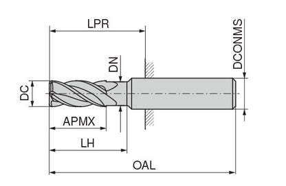 Ceratizit 3A0009-12000.0250.R04..HA.B270 AluLine End Mill W 5370412100 (0718669)