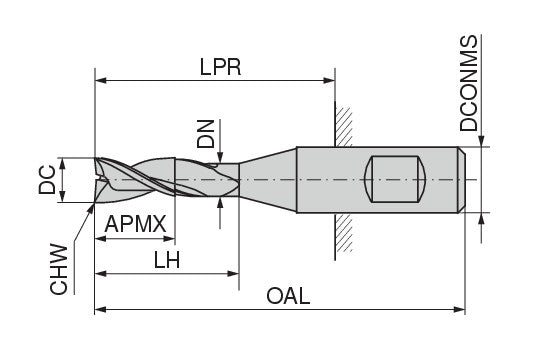 Ceratizit 3A0010-05000.0205.R03.A00100.HB.B270 AluLine End Mill W 5361205400 (0719075)