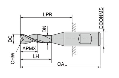 Ceratizit 3A0010-05000.0205.R03.A00100.HB.B270 AluLine End Mill W 5361205400 (0719075)
