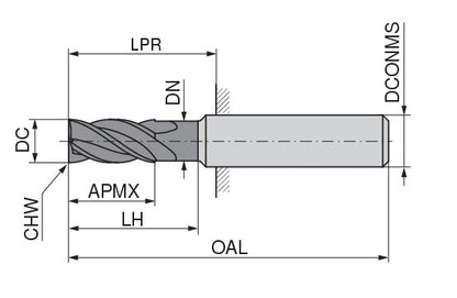 Ceratizit 3A0407-11000.0260.R04.A00100.HA.B550 CoreLine End Mill N 5221011000 (0716446)