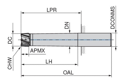 Ceratizit PCD Face-milling Cutter HPC 25.0 2.5xD N CoreLine End Mills W 5001525200 (0682206)