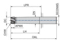 Ceratizit PCD Face-milling Cutter HPC 16.0 2.5xD N End 5001516200 (0682204)