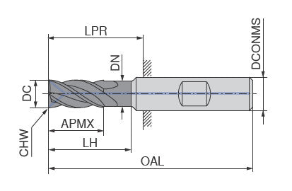 Ceratizit 3B0013-10000.0260.R03.A00400.HB.B580 AluLine Rough Milling Cutter WR 5358110200 (0720473)