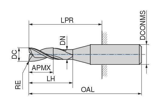 Ceratizit 3B0010-06000.0250.R03.R01500.HA.B270 AluLine End Mills With Corner Radius W 5371206415 (0720346)