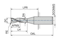 Ceratizit 3B0010-10000.0260.R03.R00300.HA.B270 AluLine End Milling Cutter With Corner Radius 5371210203 (0720203)